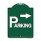 Signmission Parking W/ Arrow Pointing Right, Green & White Aluminum Architectural Sign, 18" x 24", GW-1824-24518 A-DES-GW-1824-24518 - alternate 1